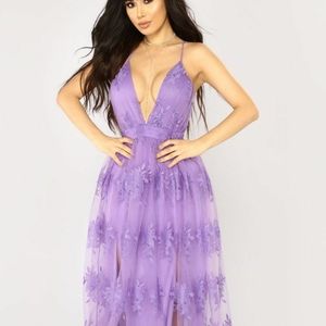 Lavender Floral Maxi Gown